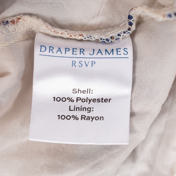 Draper James RSVP Jacquard Woven Floral Maxi Dress XXL Blue Brown Puff Sleeve - Picture 6 of 11